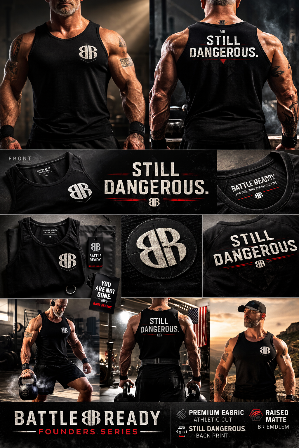 Battle Ready founders series product collage